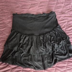 Torrid Super Soft Black Smocked Ruffle Babydoll Tube Top